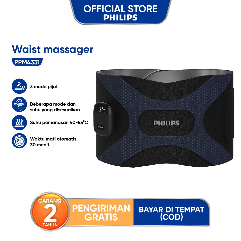 Philips PPM4331 Alat Pijat Pinggang - Relaksasi Otot Efektif