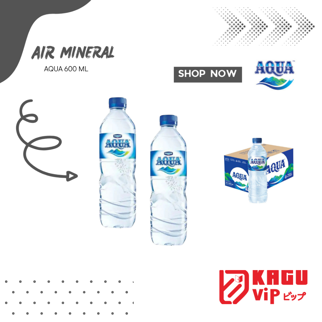 AQUA BOTOL 600ml 1 Dus (24 Botol)