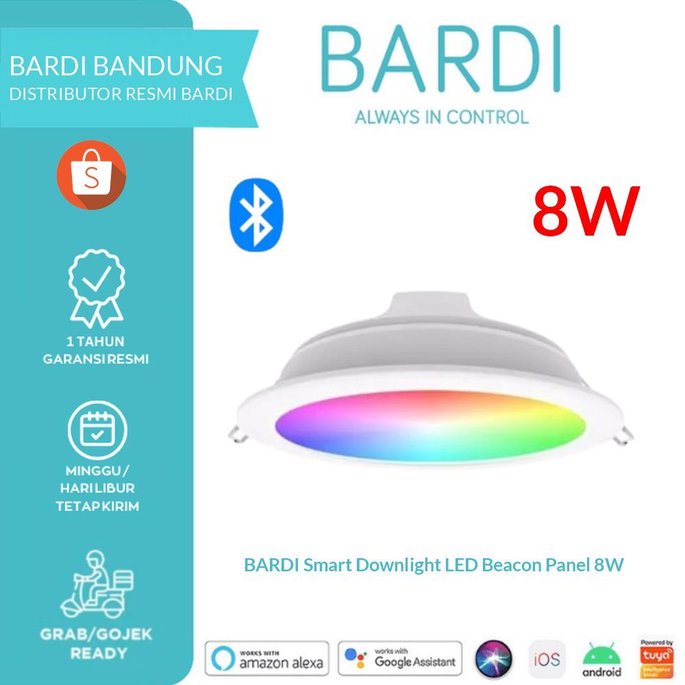 BARDI Lampu 8W Downlight Beacon Panel Smart Light Bluetooth Lampu Otomatis Pintar