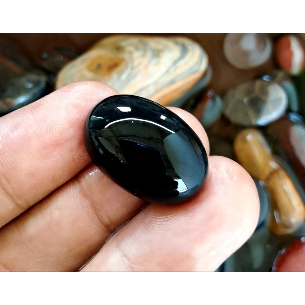 Batu Keling Badar Besi Asli Hitam Pekat Mulus