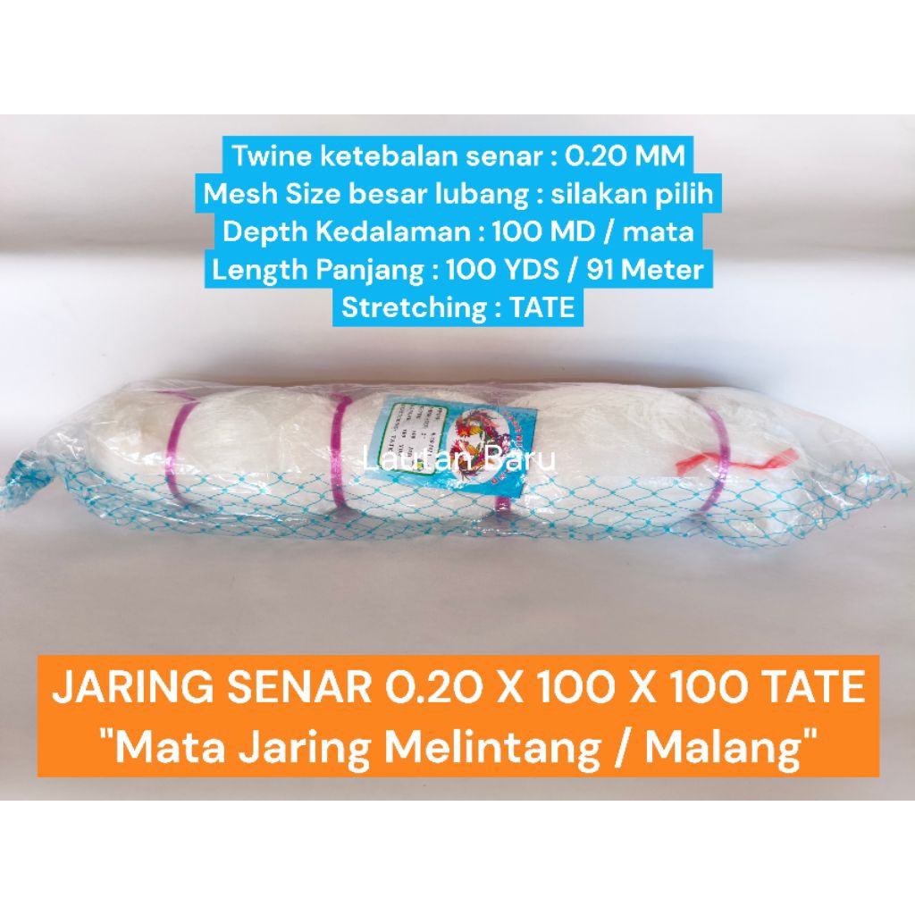 JARING SENAR 0.20 - 100x100 TATE JARING IKAN