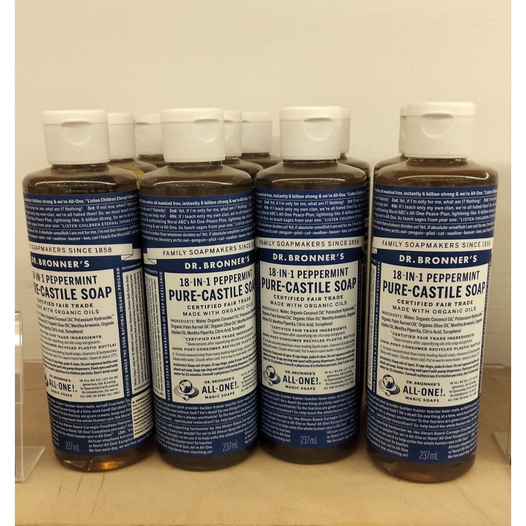 Dr Bronner's peppermint pure - castile liquid soap 237 ml