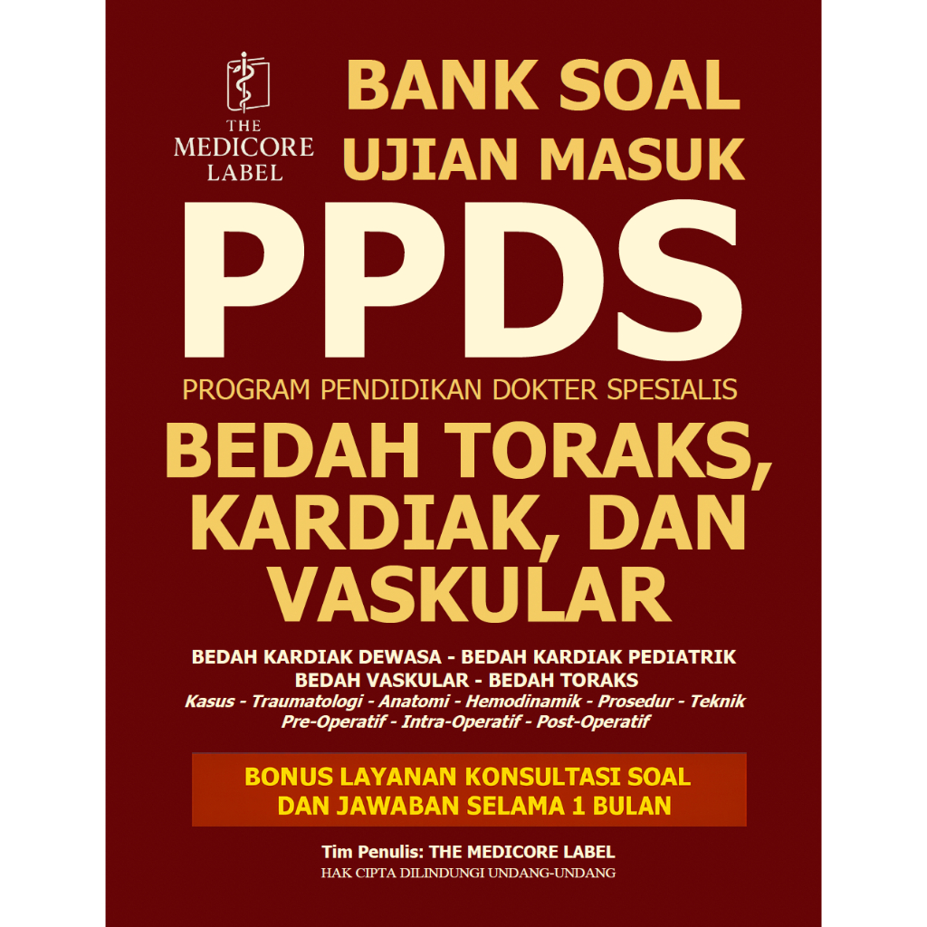 Bank Soal PPDS Bedah Toraks Kardiak dan Vaskular Buku BTKV Thorax Kardiovaskular Cardiothoracic Surg