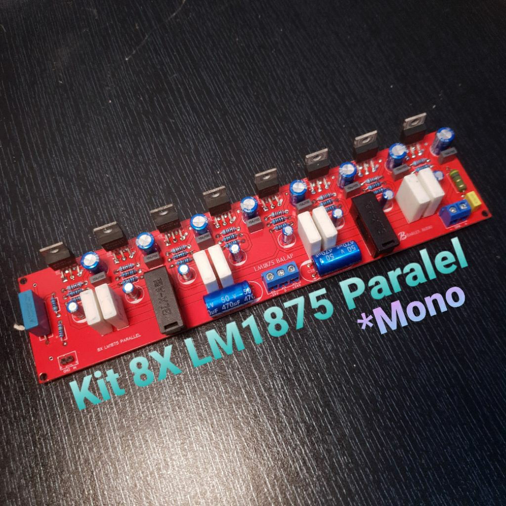 Kit Ampli 8X LM1875 paralel Mono