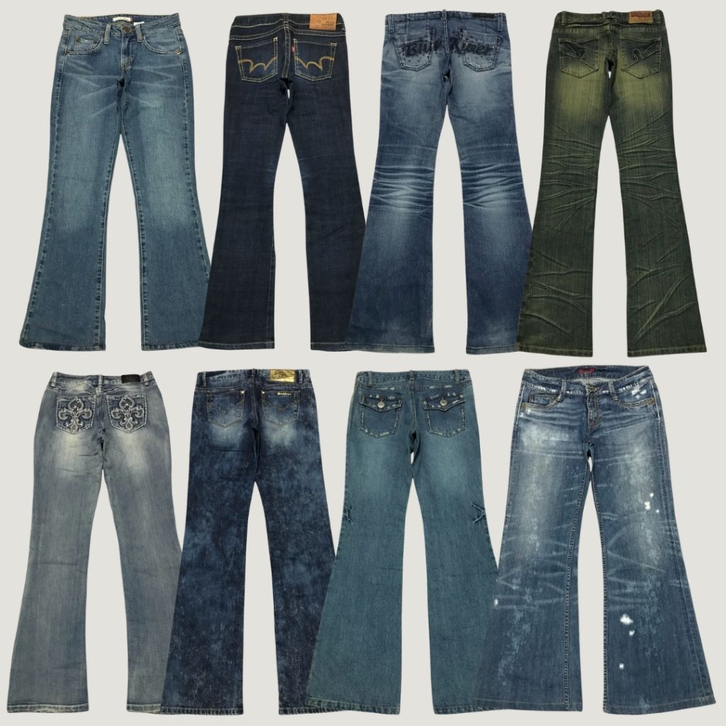 povgoods - Celana Jeans Y2K Bootcut Cutbray Flare Low Waist