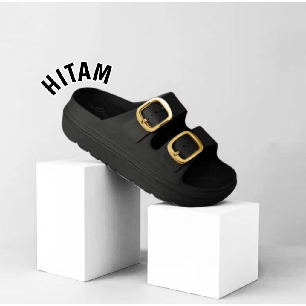 LS Sandal Selop Wanita Kekinian Tinggi Sandal Wedges Korea Jelly Anti-Slip