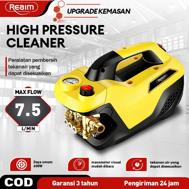 REAIM Jet Cleaner Semprotan Cuci Motor Mesin Cuci Motor Mobil REAIM 600W Motor Induksi Auto Stop 2