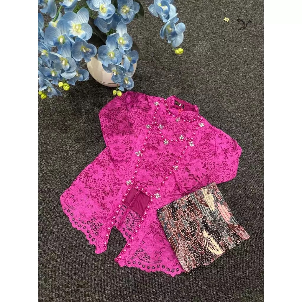 Setelan Kebaya Kutubaru Kartini Anak Kerah Payet Modern Setelan Kebaya Anak Kartini Usia 4-12 tahun 