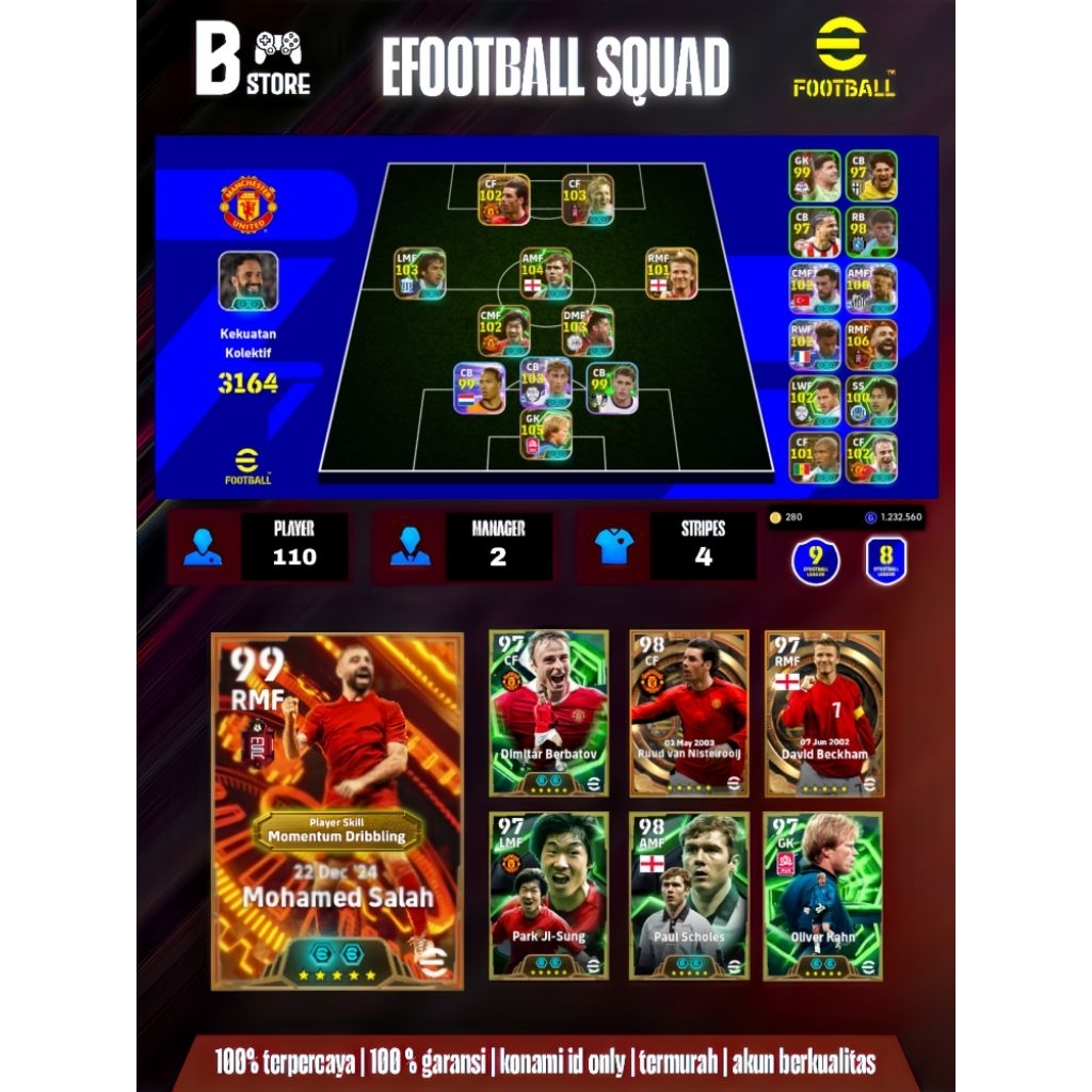 Jual akun efootball 2026 mobile murah