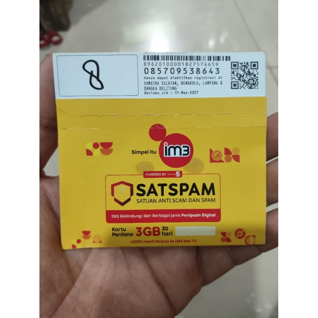 kartu perdana sp Indosat im3 8gb (3gb lokal+ 5gb nasional) Sumbagsel (Palembang Bengkulu Lampung) fr