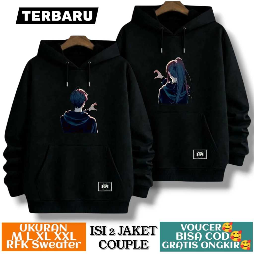 Jaket couple ANIME LUCU / Sweater couple pasangan 2 pcs / Sweater couple pacar / Hodie couple pasang