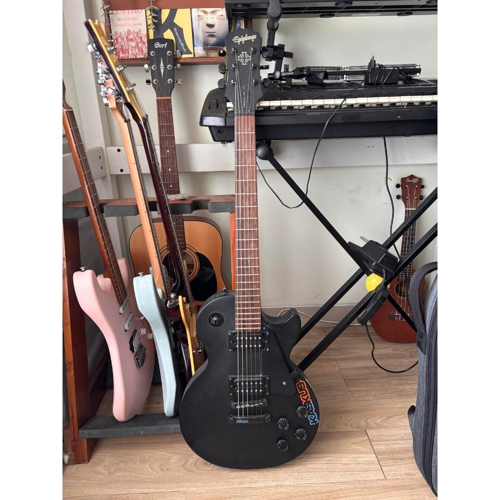 (Second) RARE Epiphone Les Paul Studio Gothic Pitch Black Electric Guitar