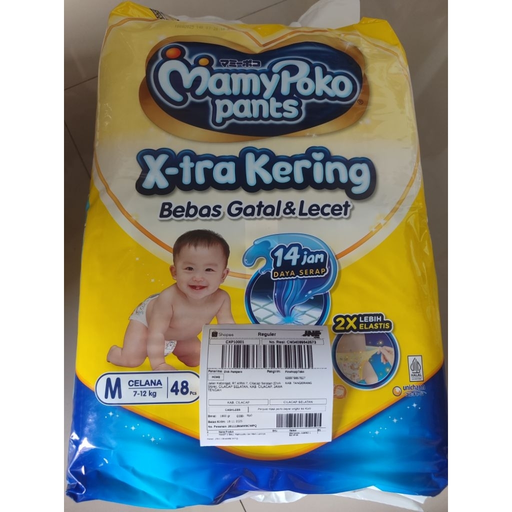 MamyPoko M48 Jumbo M 48 Xtra Kering hadiah bayi
