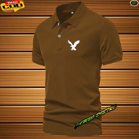 Kaos Polo Kerah Kuda Elang Putih Unisex Terbaru Jambo Distro