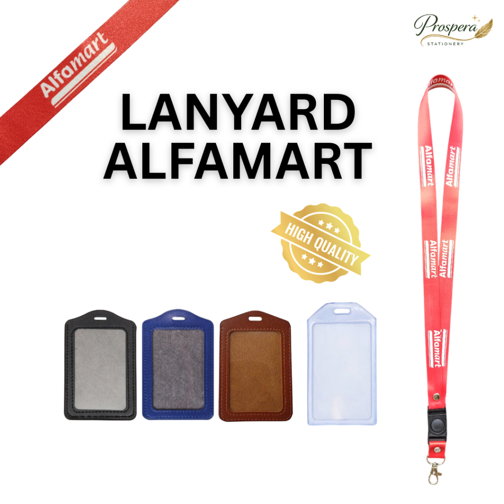 (READY) Tali ID Card Lanyard Card Holder ALFAMART - Full 2 Sisi Bahan Soft Tissue Berkualitas