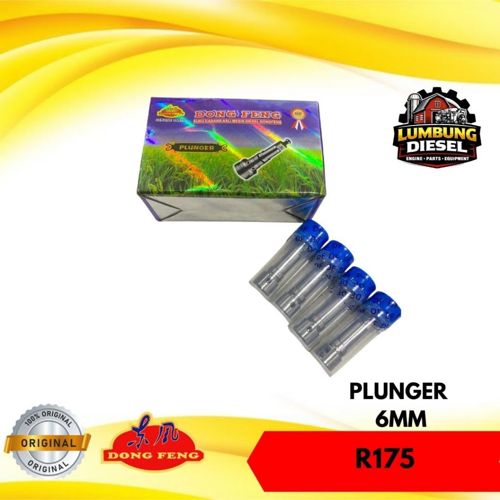Plunger 6mm R175 Dongfeng Original / Elemen Pompa Solar Diesel R175 6MM / Sparepart Mesin Diesel DF 