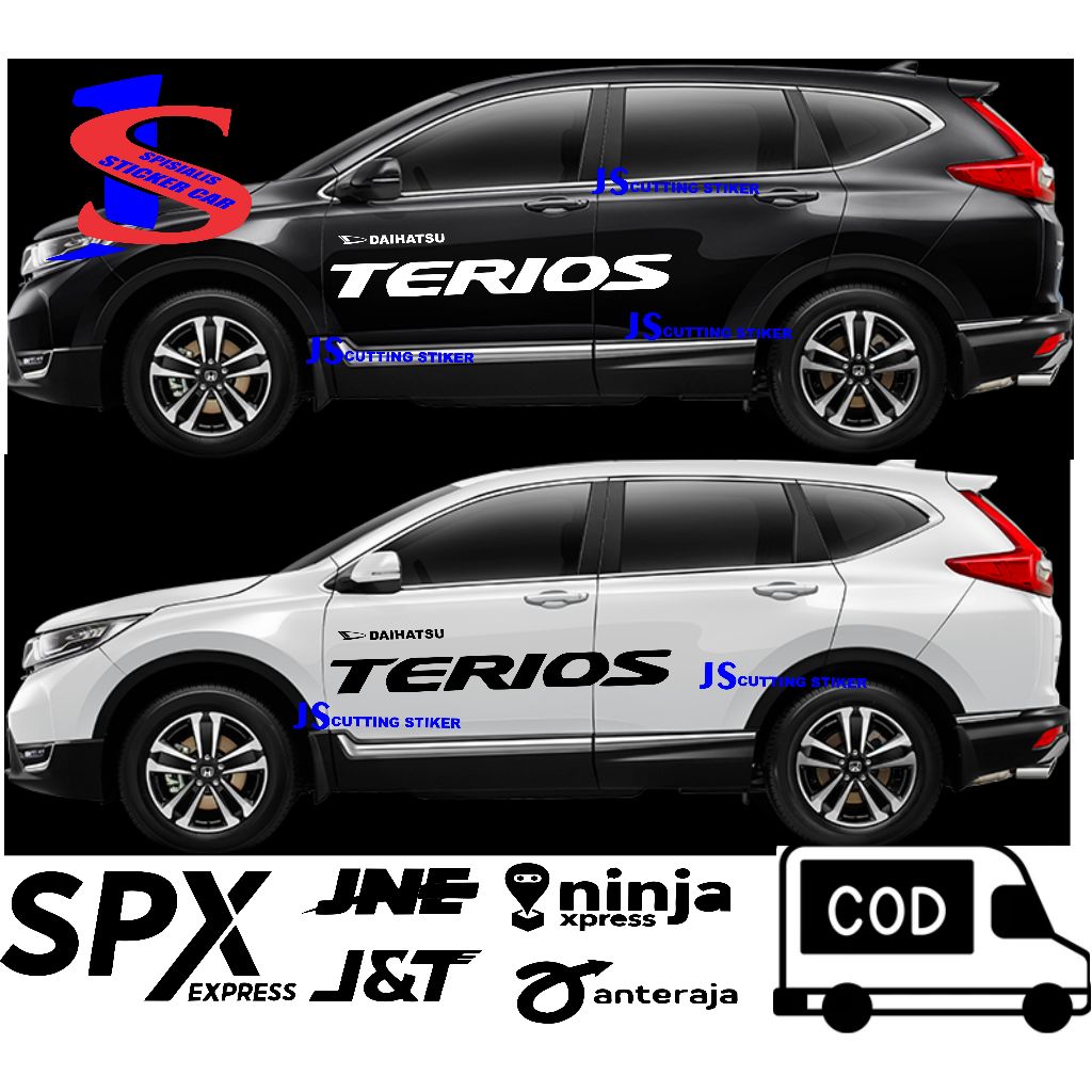 stiker body mobil DAIHATSU TERIOS striping body samping mobil TERIOS