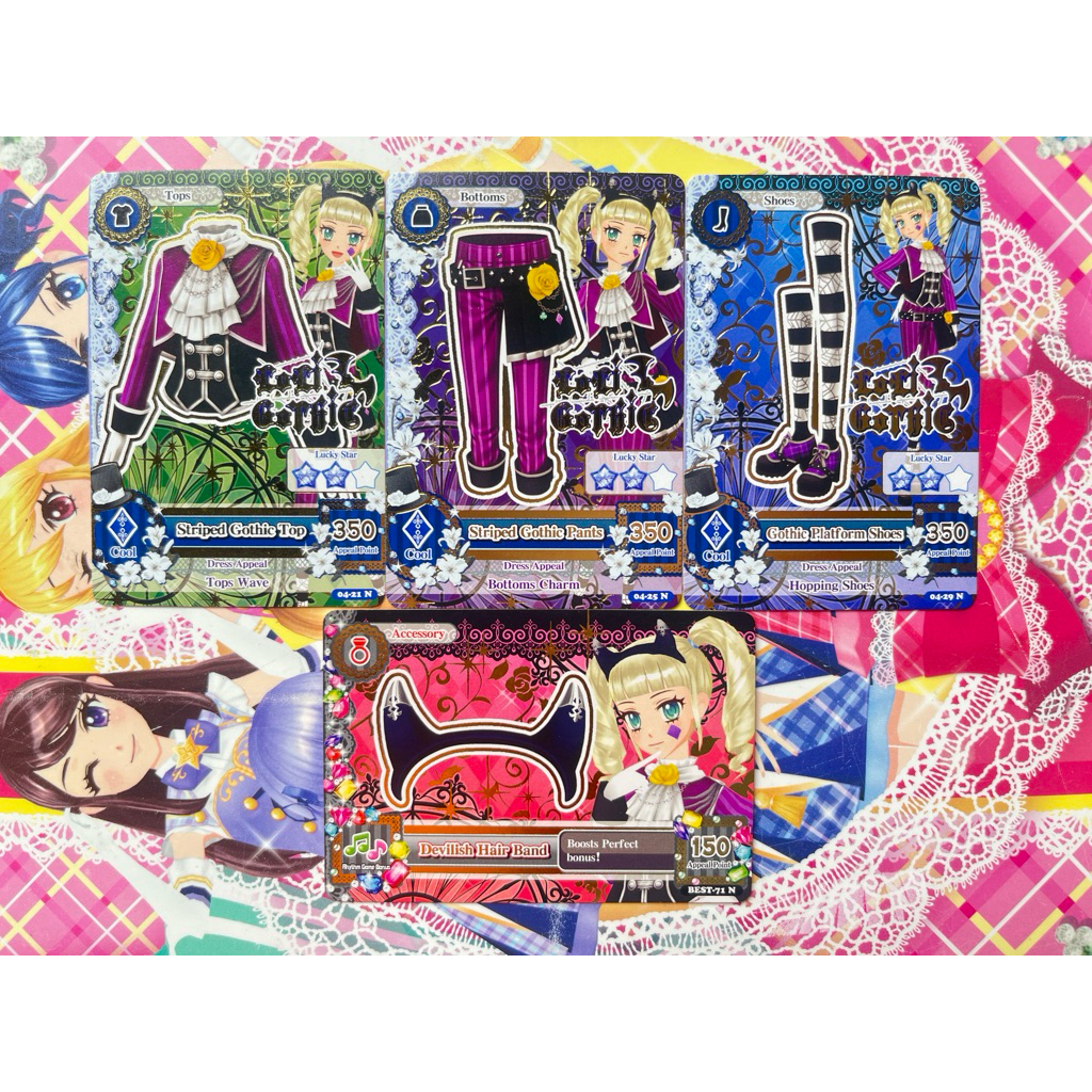 Kartu Aikatsu Striped Gothic Set Loli Gothic Yurika Todo Original Langka Rare Official Japanese Japa