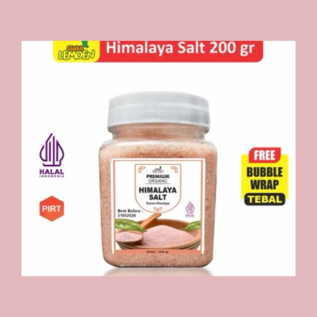 Garam Himalaya Asli Suur Lemoen - Rendah Sodium Kaya Mineral | Halal BPOM 200g dan 500g