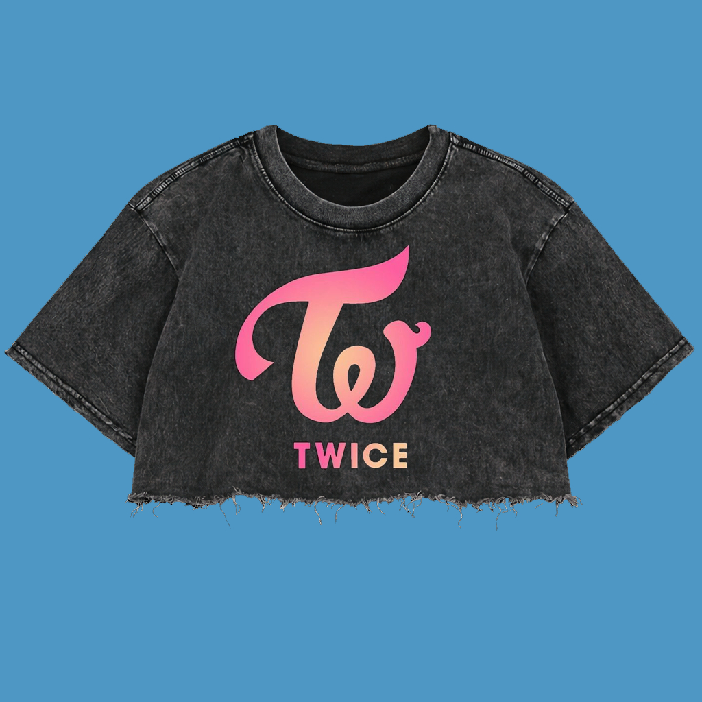 Resmora "Twice" Crop Top Wash Oversized T-Shirt | Washing | Crop Tee Unfinished | Vintage | Atasan |