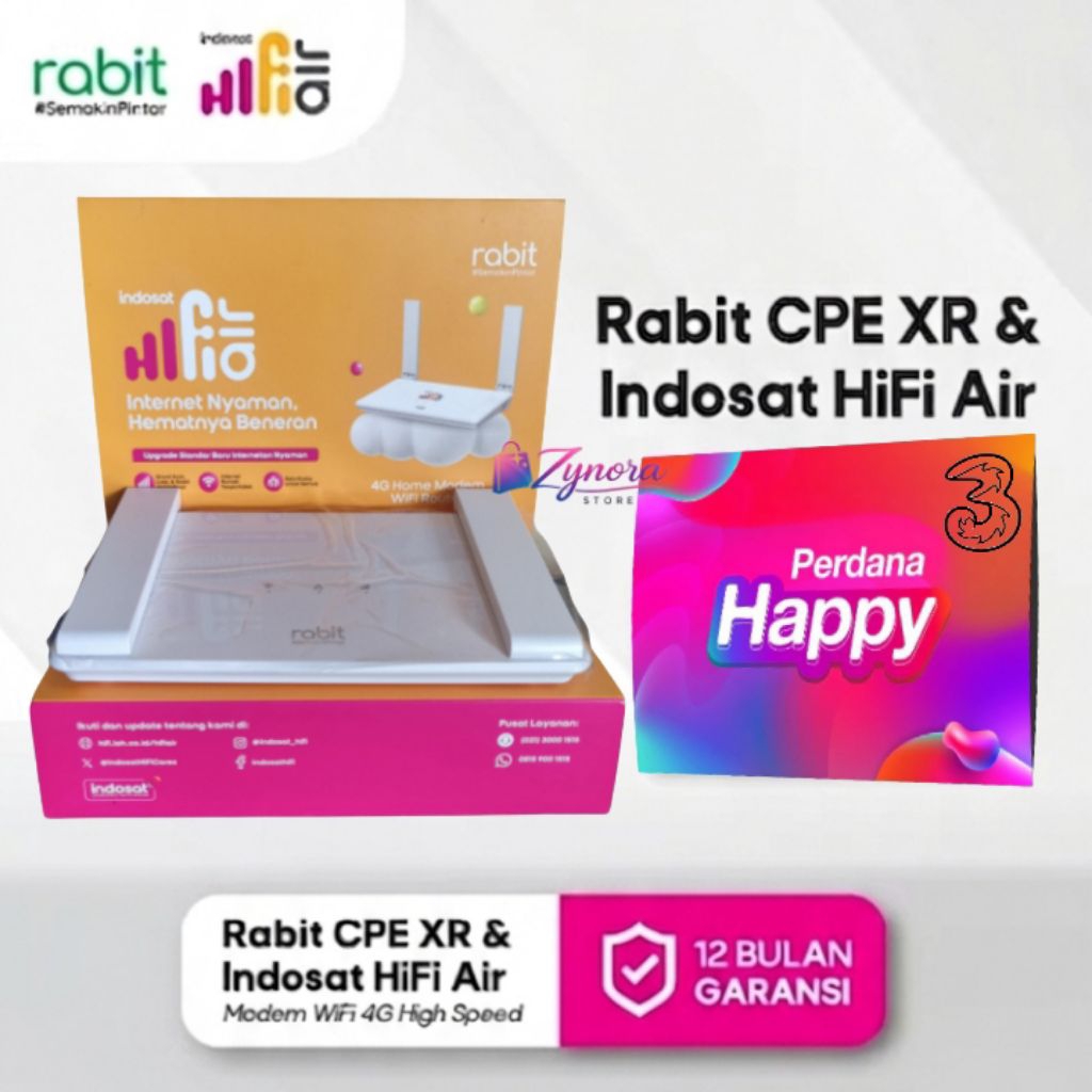Modem Wifi Router RABIT CPE-XR Indosat Hifi Air + Kartu Perdana Tri