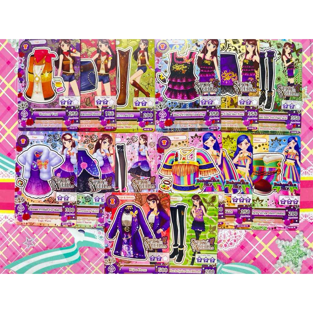 Kartu Aikatsu Sexy Set Ran Shibuki Sora Kazesawa Bijou Western Black Frilled Beaune Self Stripe Mizu