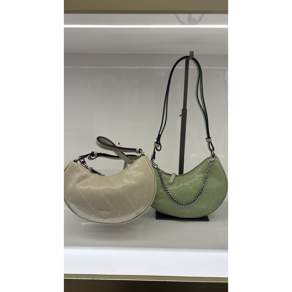 TAS SELEMPANG WANITA GUESS ORIGINAL OFC GUESS HIJAU PUTIH