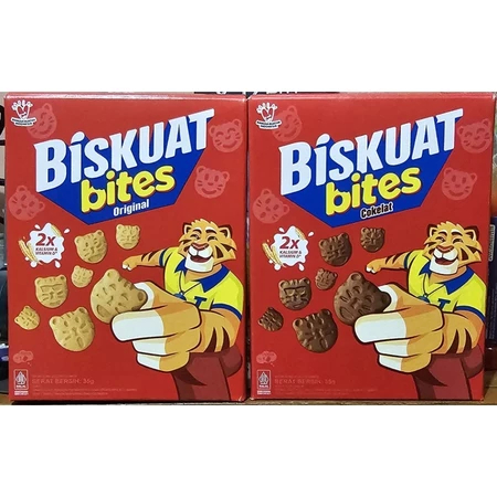 Biskuat Bites 35g Box - Biskuat Renyah Rasa Original&Coklat