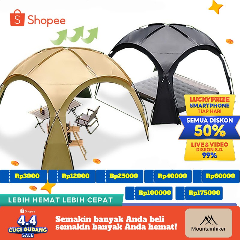 Mountpeak Siap Kirim Tenda Dome Camping Dome Tenda Kanopi Tenda Tahan Hujan Luar Ruangan / Tenda Dom