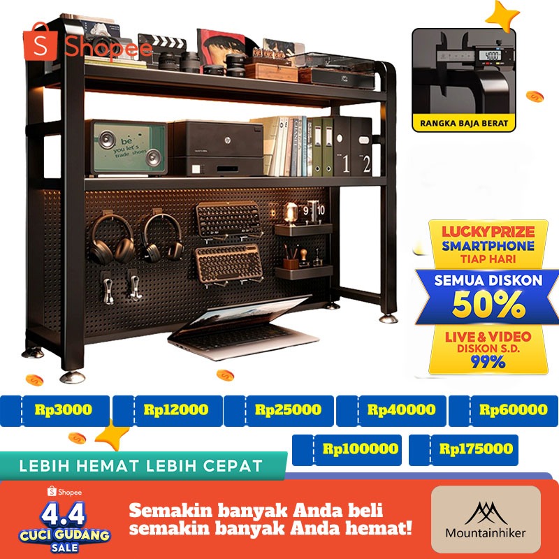 Rak Meja Serbaguna Minimalis - Untuk Buku, Alat Tulis, Dapur, Bisa Tempel Dinding