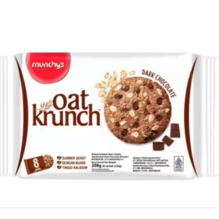 Biskuit Munchy's Oat Krunch 208gr Dark Coklat Malaysia