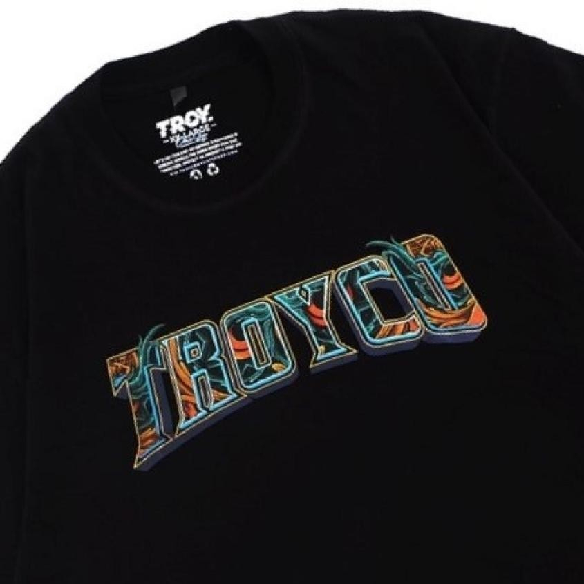 Troy Company Tshirt Black Orna - Kaos Pria Hitam Lengan Pendek MTD 2050