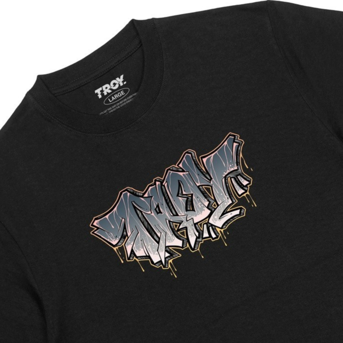 Troy Company Tshirt Black Stone Graffiti - Kaos Pria Lengan Pendek Hitam Series MT 2207