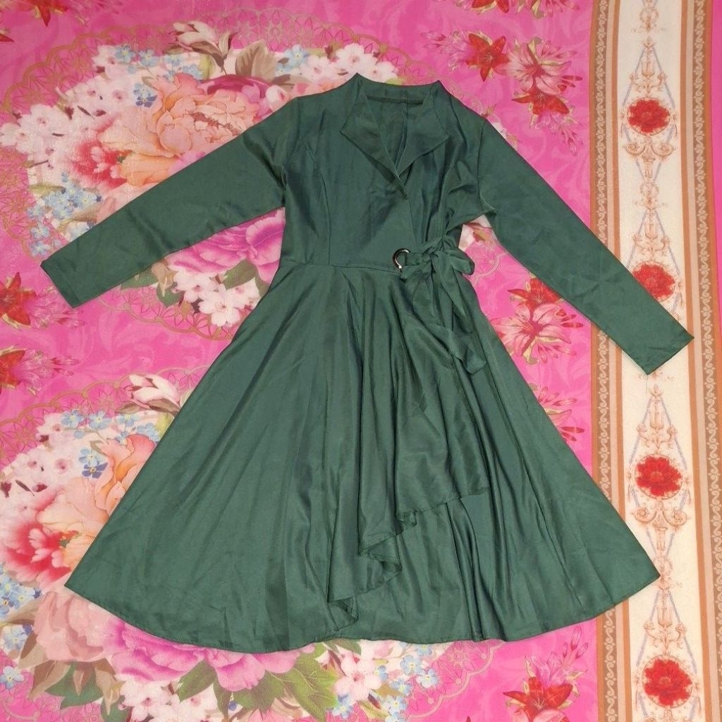 DRESS KIMONO HIJAU BOTOL
