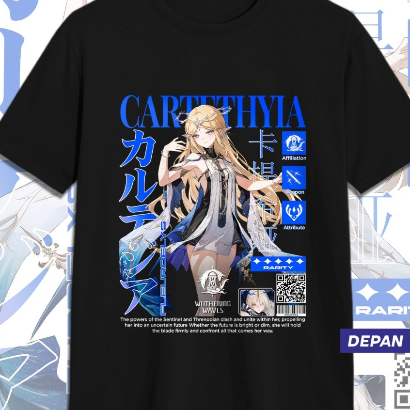 KAOS CARTETHYIA WUTHERING WAVES WUWA Kaos Fleurdelys Kaos Distro Anime Game Unisex Pria Wanita Atasa