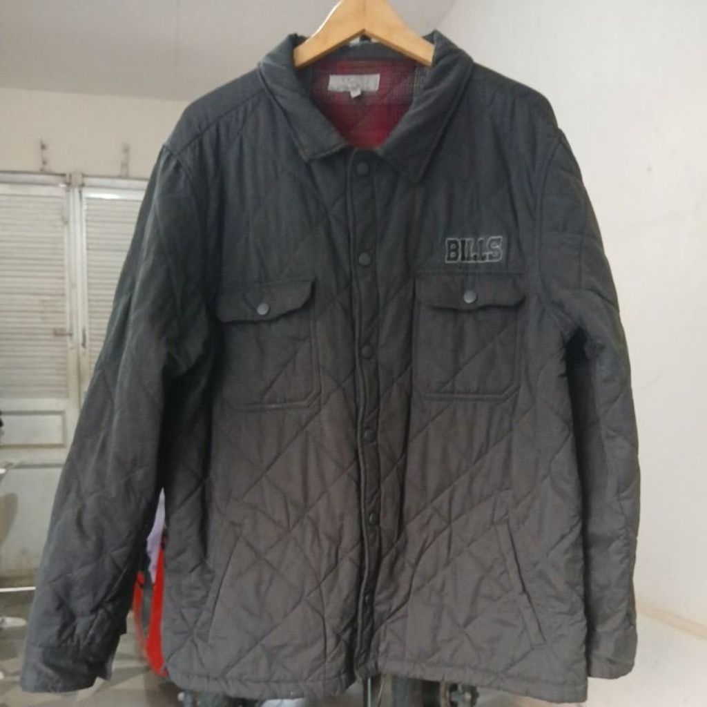 Jacket suede semi parka super tebal warna carcol gelap OCEAN COAST second Original embos size XL-XXL
