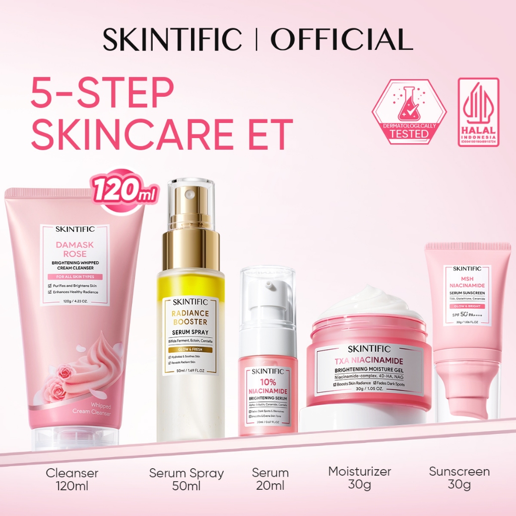 [5PCS] SKINTIFIC Daily Skincare Set – Perawatan Wajah Harian – Semua Jenis Kulit – Barrier Repair/Br