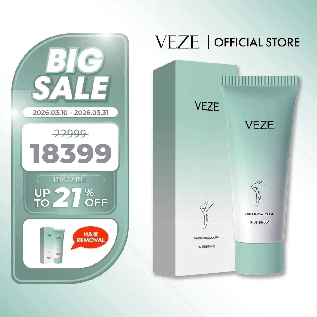 [BPOM] - VEZE Hair Removal Cream Penghilang Rambut Alami Krim Perontok Bulu Ketiak Bulu Kaki Pencabu