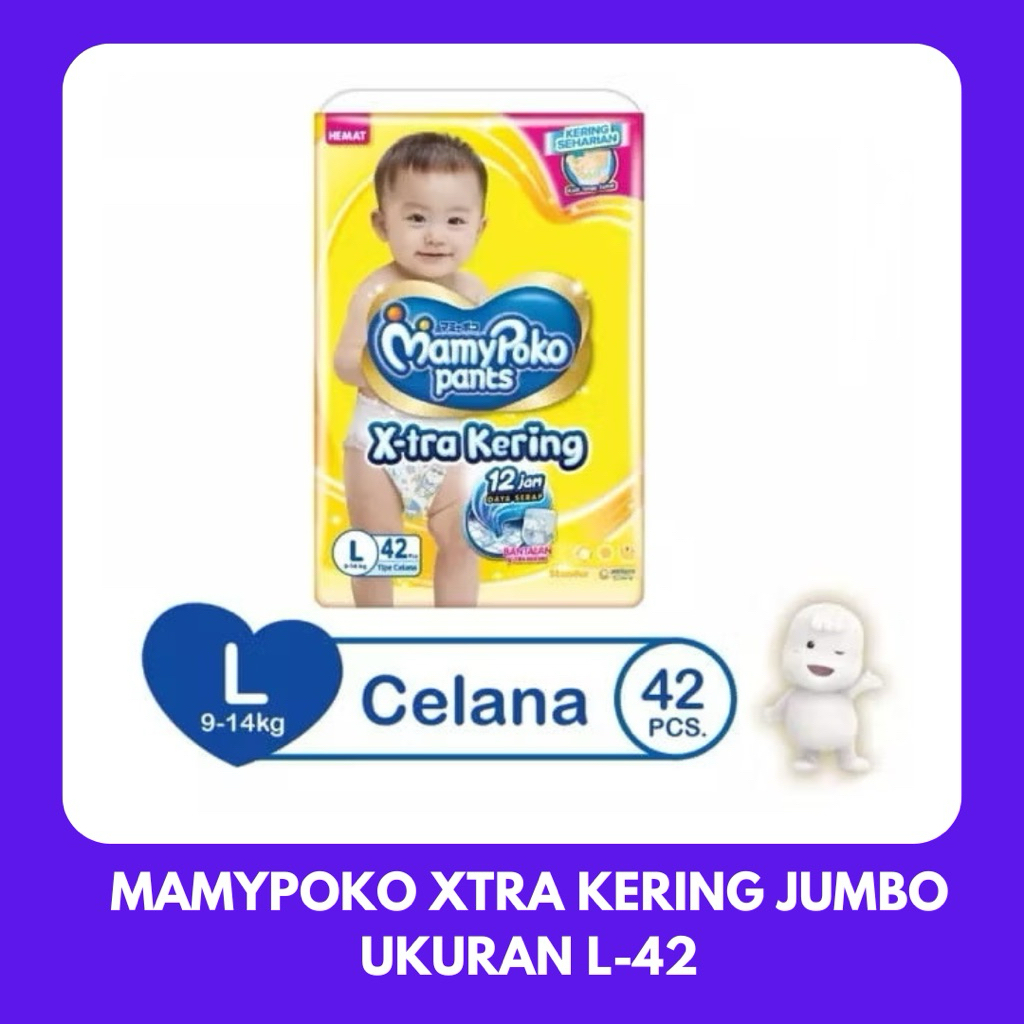 MAMYPOKO PANTS XTRA KERING L-42/L42 | PAMPERS MAMYPOKO SIZE L42