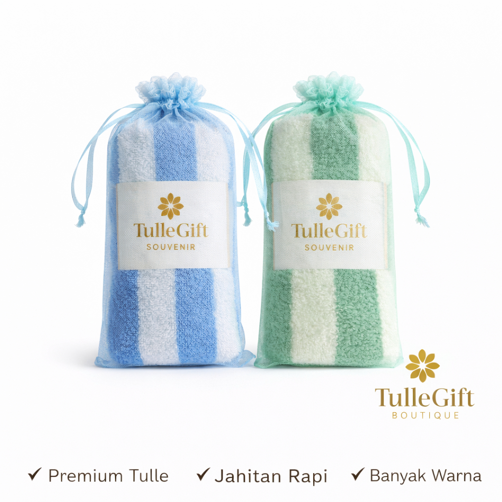 Kantong Souvenir Serut - 12x20 cm - Kantong Tile Handuk Kecil