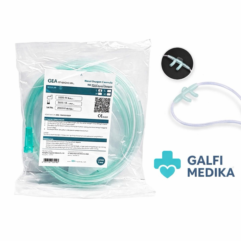 Selang Oksigen / Selang Oxygen / Nasal Cannula GEA Nasal Oxygen Cannula Latex Free