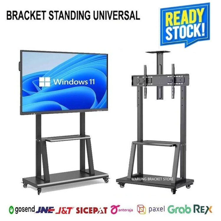 Bracket TV stand/Bracket Stand TV/Bracket Standing TV LED Dorong & Roda 32-40-43-50-55-60-65-75 Inch