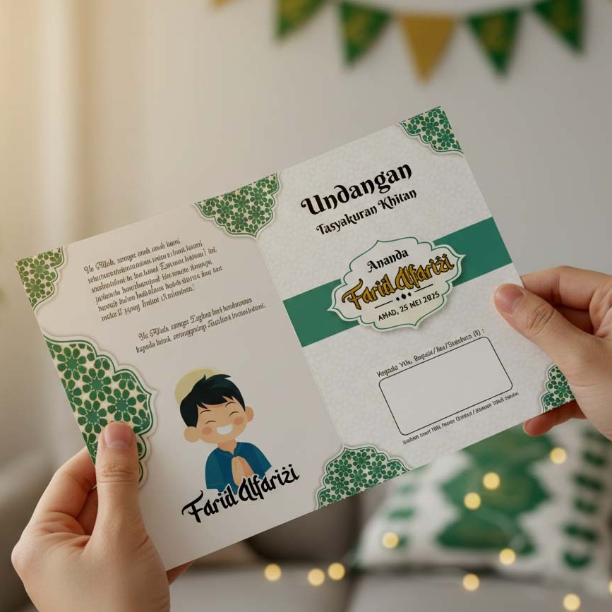 Undangan Sunatan, Khitanan, khitan Model Elegan