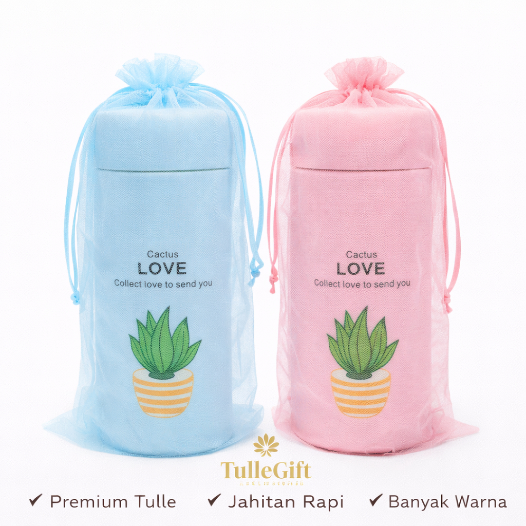 Kantong Souvenir Serut - 12x25 cm - Kantong Tile Botol