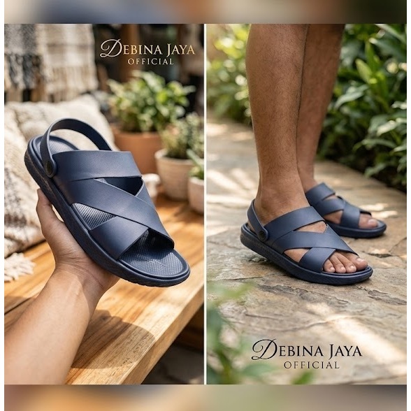 Debina jaya Official – Sandal ISPORT 2JY 2522-1A - No.40-45 - Sandal Pria Slip Tali Bahan Karet Jell