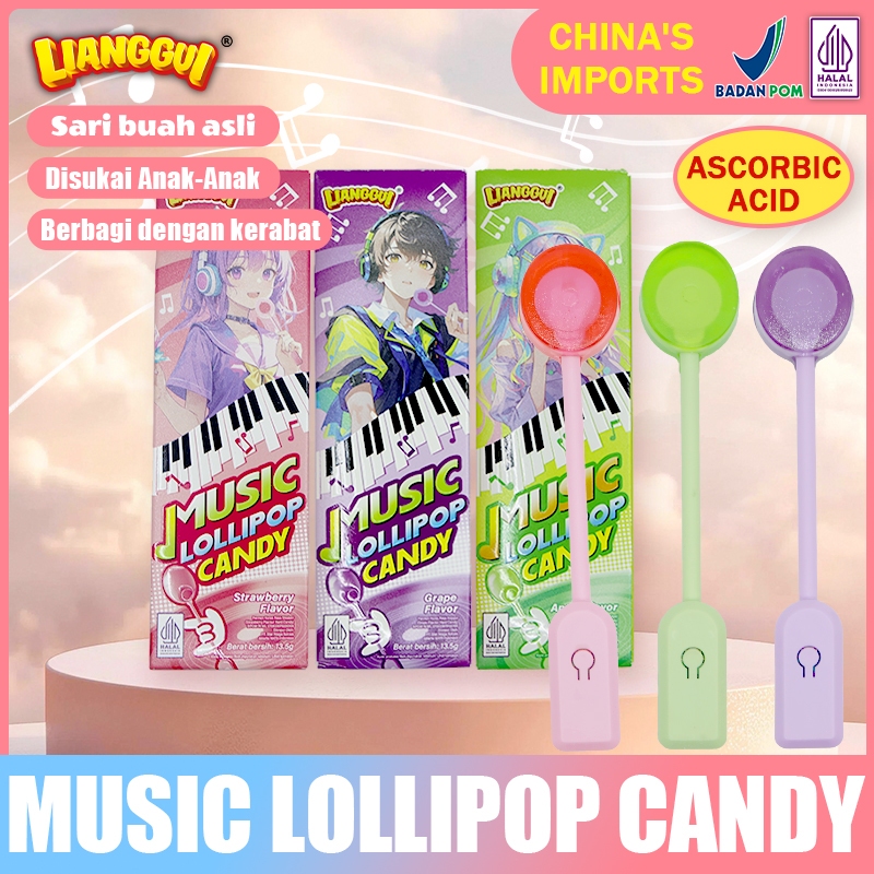 Lianggui Lolipop Musik HALAL - Snack Musik Anak Hadiah Ulang Tahun Mainan Musik Anak Makanan Ringan 