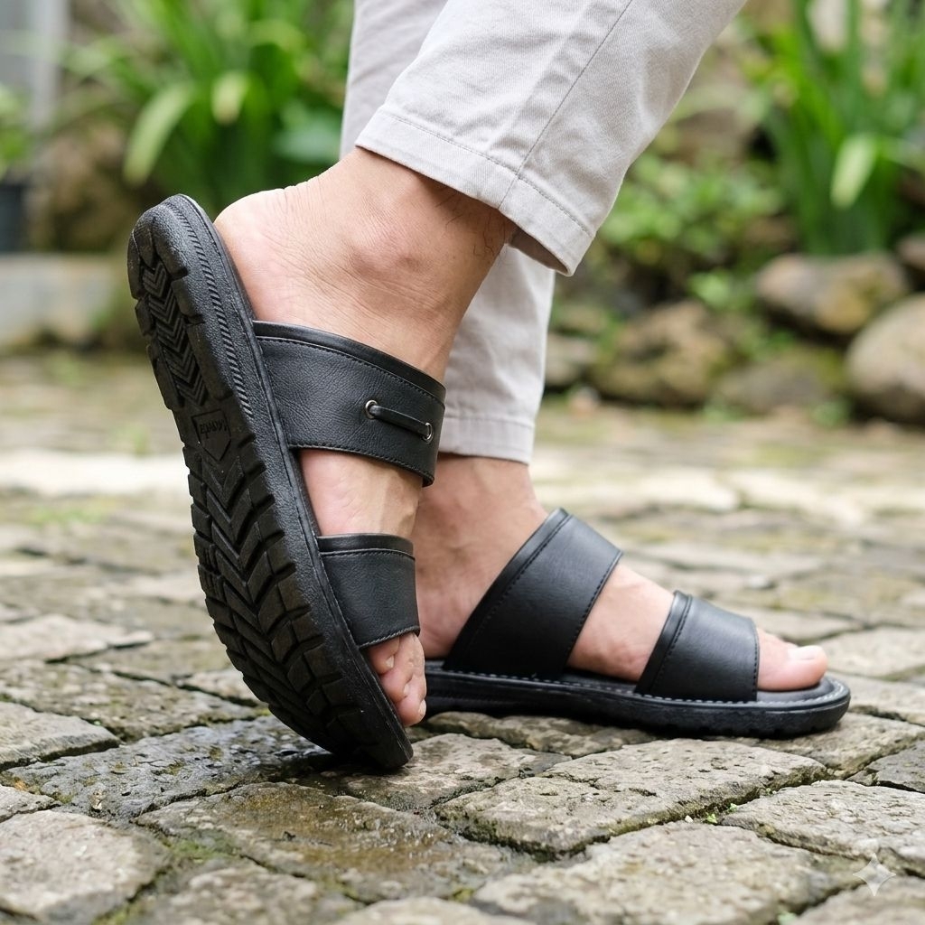 Sandal Flat Pria Carvil Berlione Ori