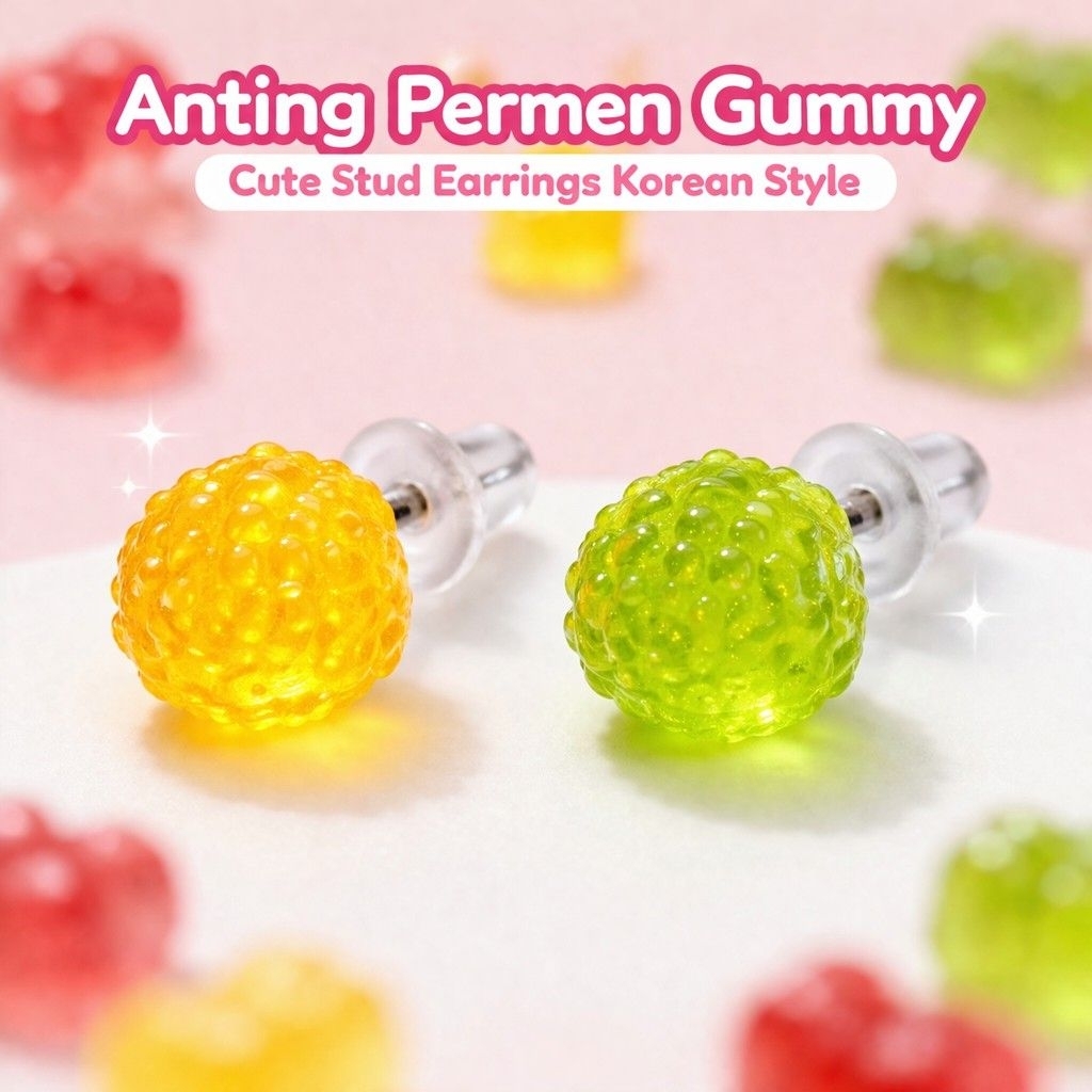 Anting Permen Gummy Cute Stud Earrings Korean Style