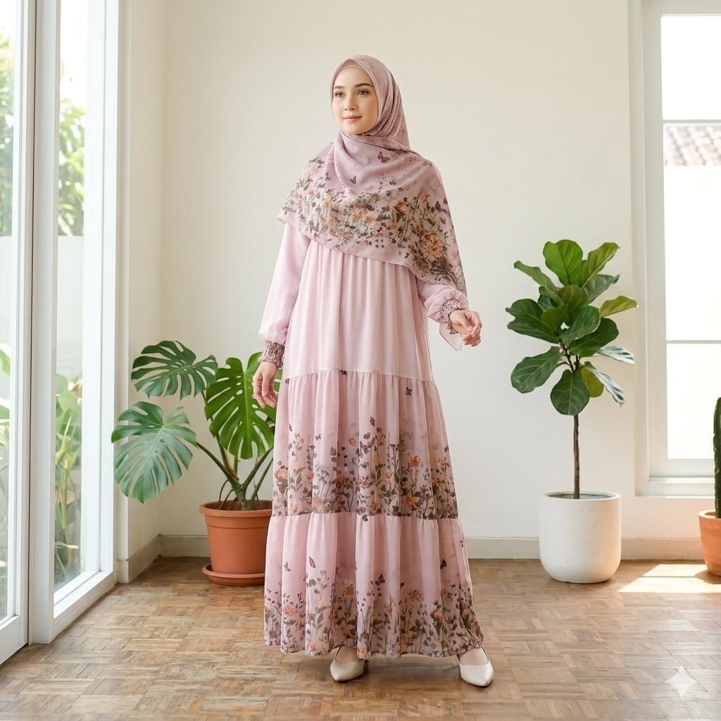 GAMIS SET KERUDUNG SETDUNG BY WF PREMIUM