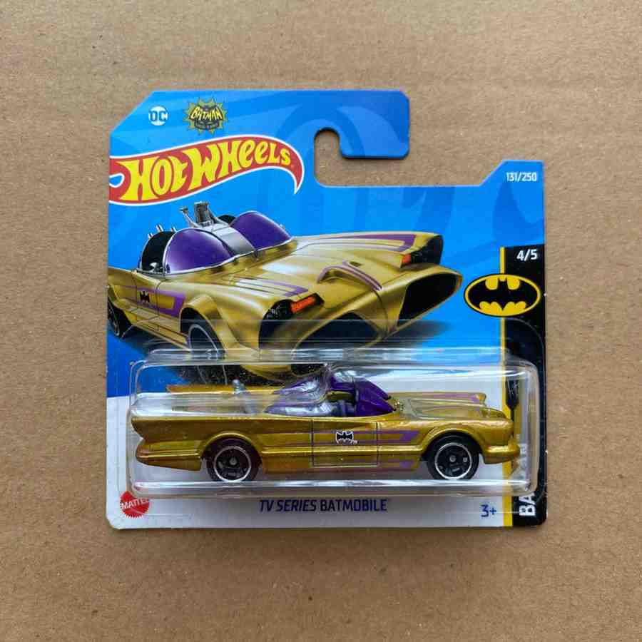 Hot Wheels Batman - TV Series Batmobile Gold 2021 Short Card